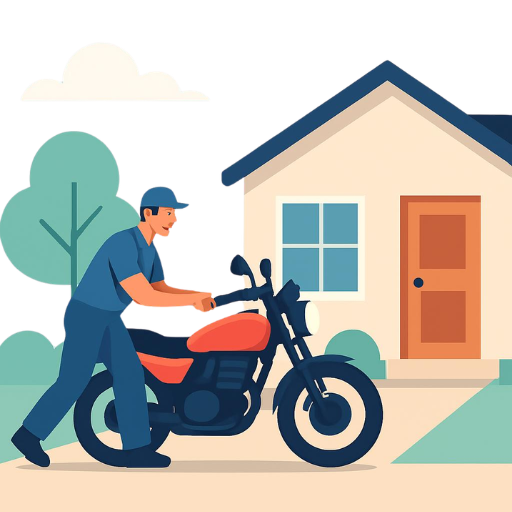 ご指定場所へバイクをお届けするイメージ